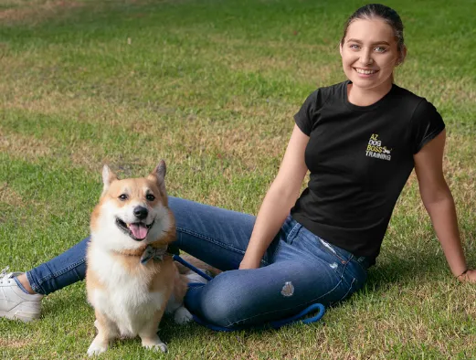AZ Dog Boss trainer with a corgi
